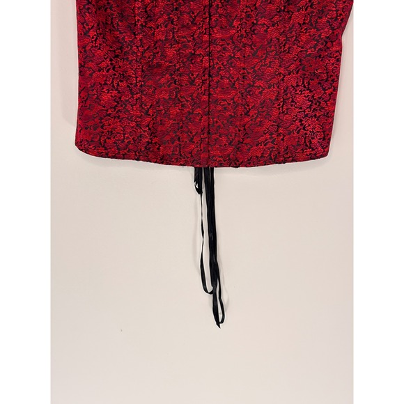Cacique Corset Lingerie Lace Red Black Vamp Whimsigoth Witchy Intimates Size 40 - Picture 5 of 13
